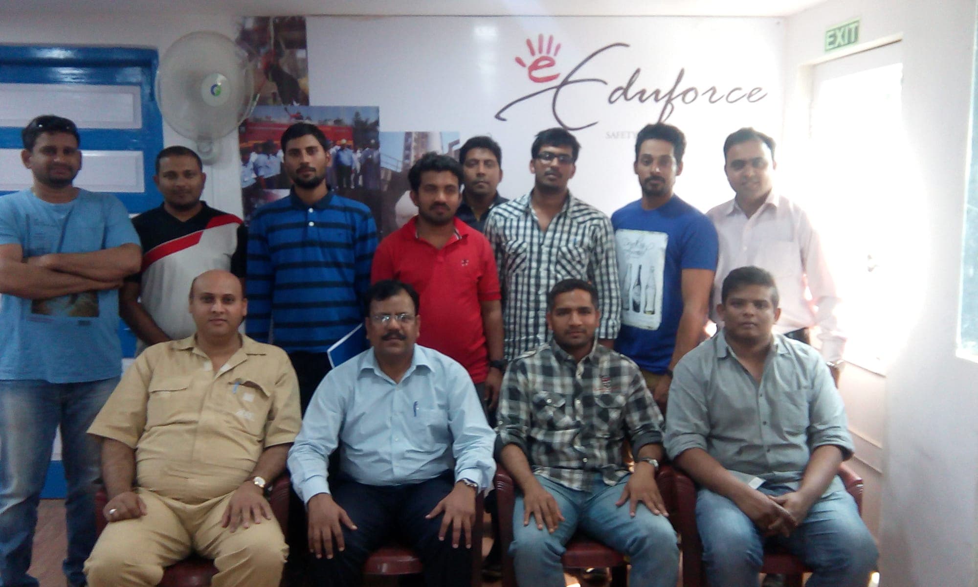 Participants seated during the classroom part of a first aid training session