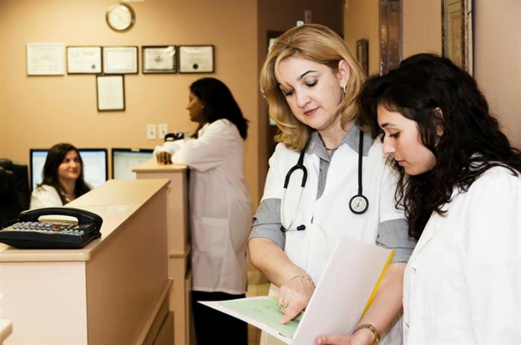 Occupational health review being carried out in a workplace