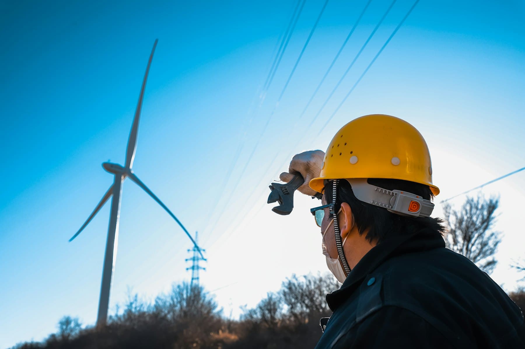 Renewable energy technicians preparing for practical work in safety equipment