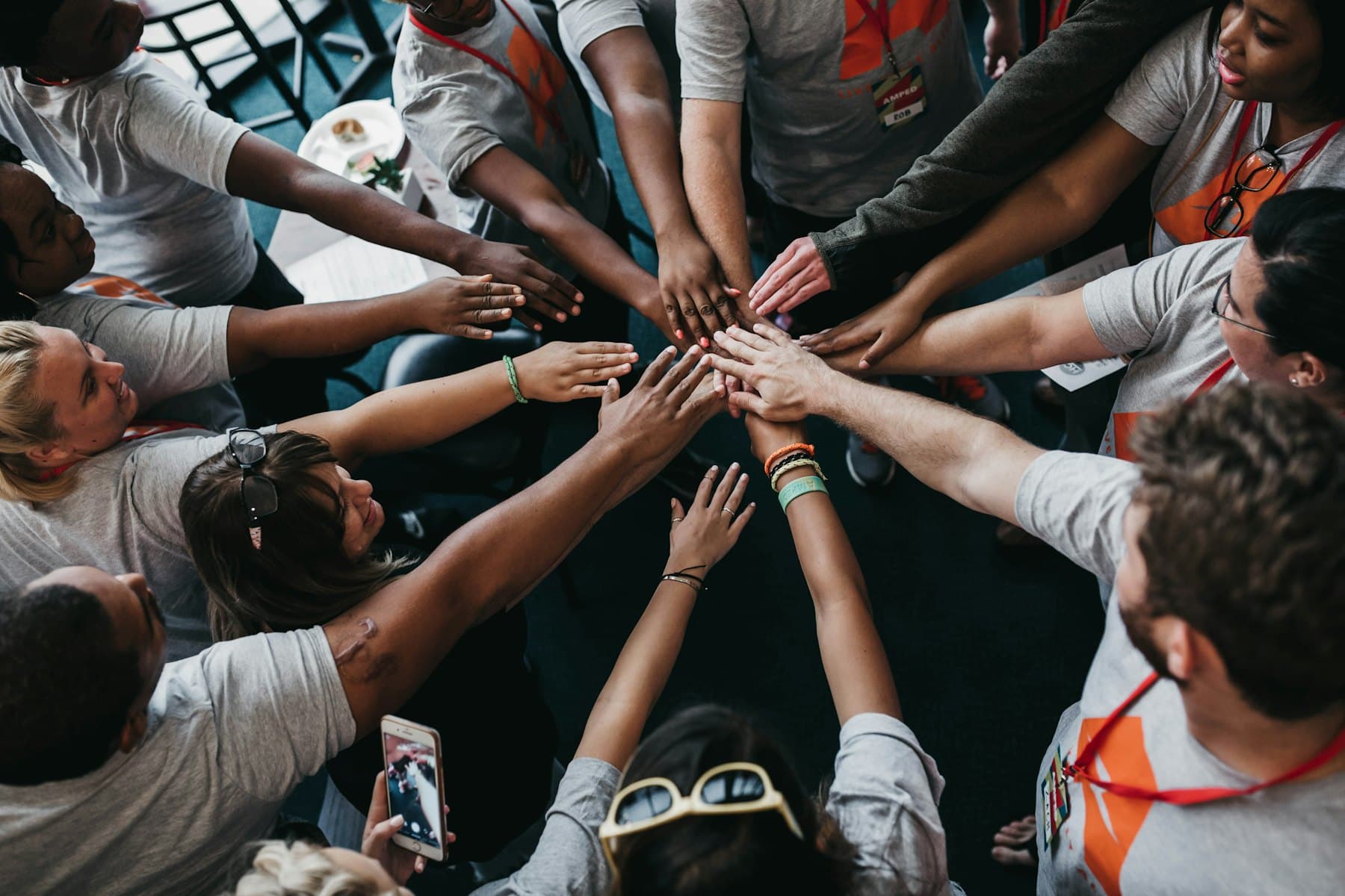 Team coordination exercise during a workplace session